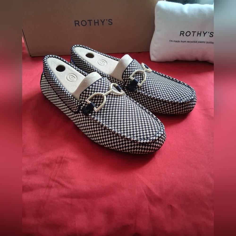 Rothy's. THE DOUBLE BIT DRIVER IN CLASSIC MICRO CHECK - Picture 2 of 4